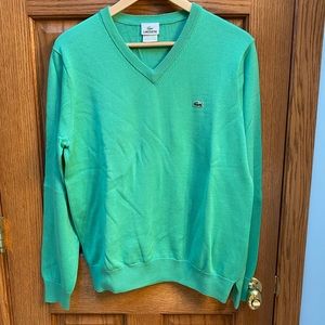 Men's Lacoste V-neck Cotton Jersey Sweater Sz 3